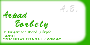 arpad borbely business card