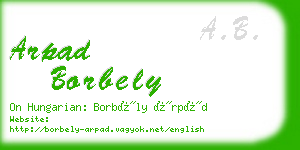 arpad borbely business card